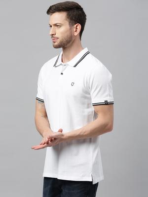 white solid polo t-shirt - 17337363 - Standard Image - 2