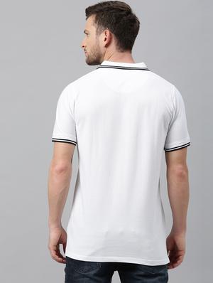 white solid polo t-shirt - 17337363 - Standard Image - 3
