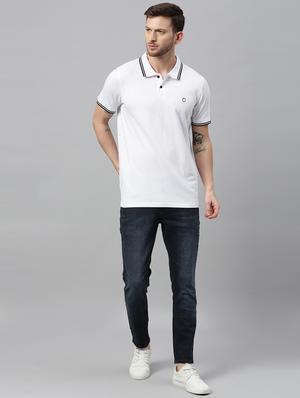 white solid polo t-shirt - 17337363 - Standard Image - 4