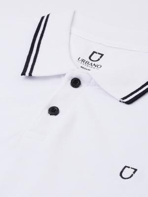 white solid polo t-shirt - 17337363 - Standard Image - 5