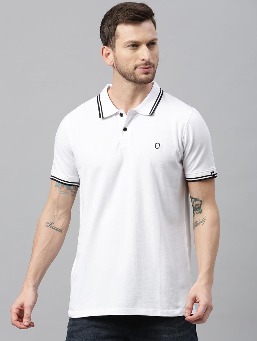 white solid polo t-shirt - 17337363 - Zoom Image - 1