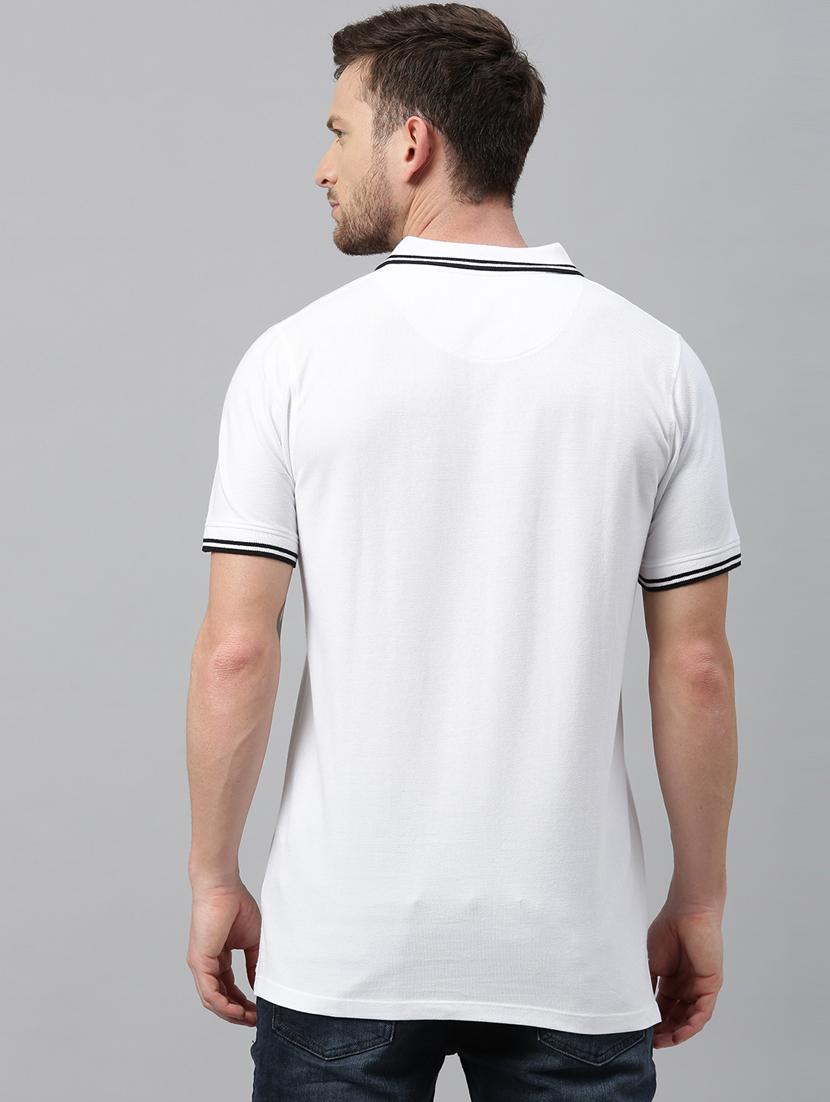 white solid polo t-shirt - 17337363 - Zoom Image - 3