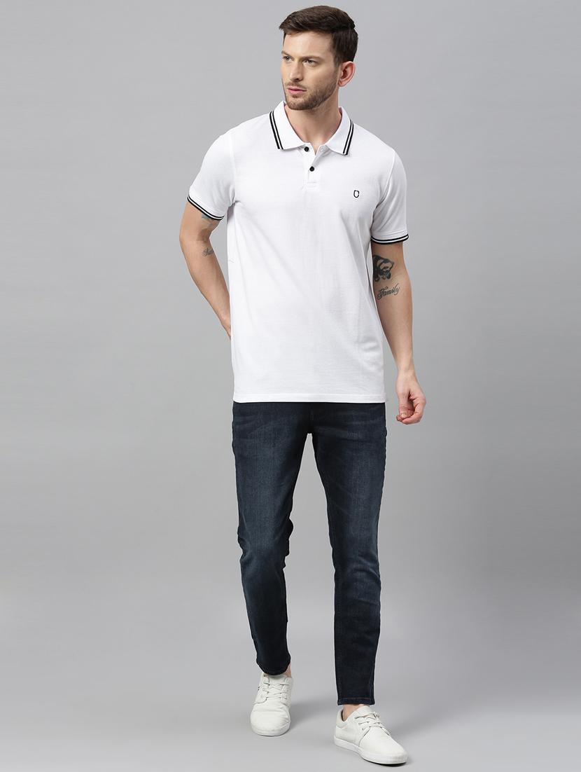 white solid polo t-shirt - 17337363 - Zoom Image - 4