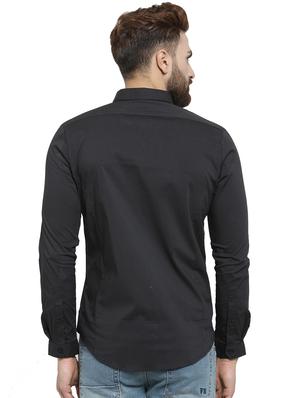 black solid casual shirt - 17337442 - Standard Image - 3