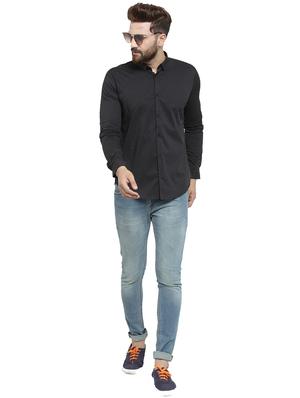 black solid casual shirt - 17337442 - Standard Image - 4