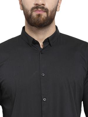 black solid casual shirt - 17337442 - Standard Image - 5