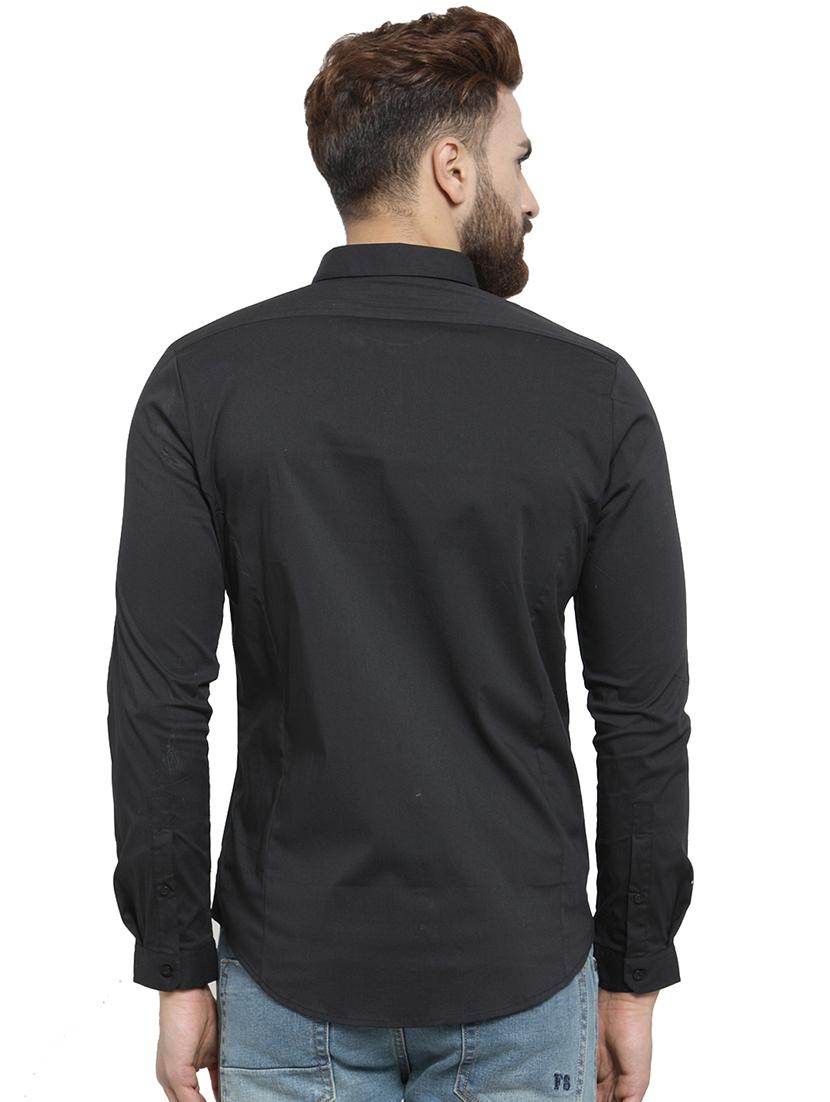 black solid casual shirt - 17337442 - Zoom Image - 3