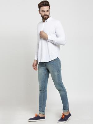 white solid casual shirt - 17337444 - Standard Image - 3