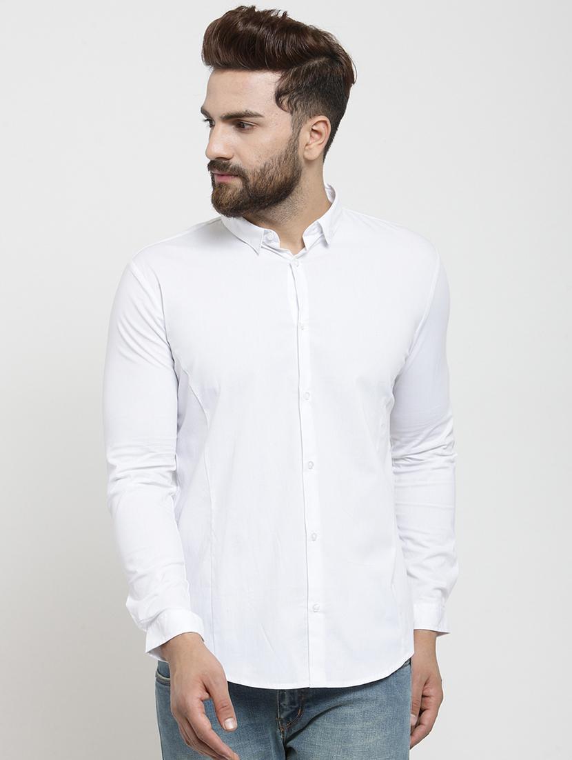 white solid casual shirt - 17337444 - Zoom Image - 1