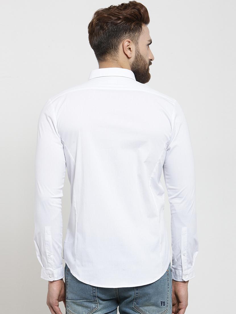 white solid casual shirt - 17337444 - Zoom Image - 2