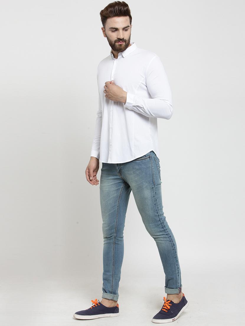 white solid casual shirt - 17337444 - Zoom Image - 3