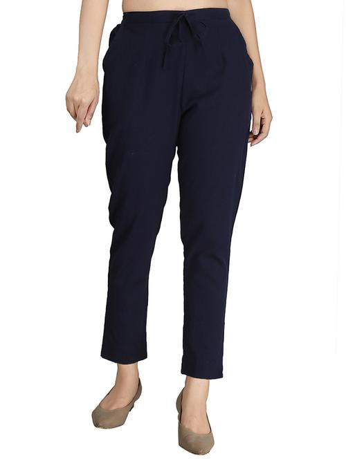 drawstring waist peg trousers - 17337548 - Standard Image - 1