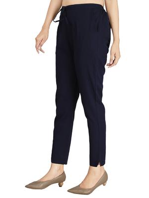 drawstring waist peg trousers - 17337548 - Standard Image - 2