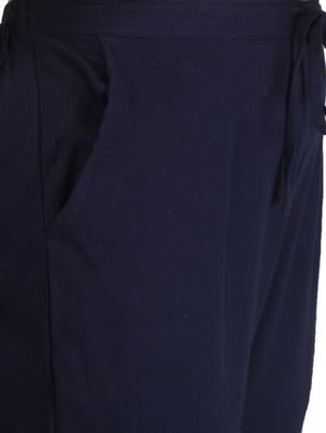 drawstring waist peg trousers - 17337548 - Standard Image - 4