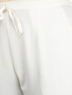 drawstring waist peg trousers - 17337551 - Standard Image - 4