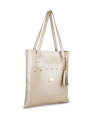 beige leatherette (pu) regular tote - 17337918 - Standard Image - 4