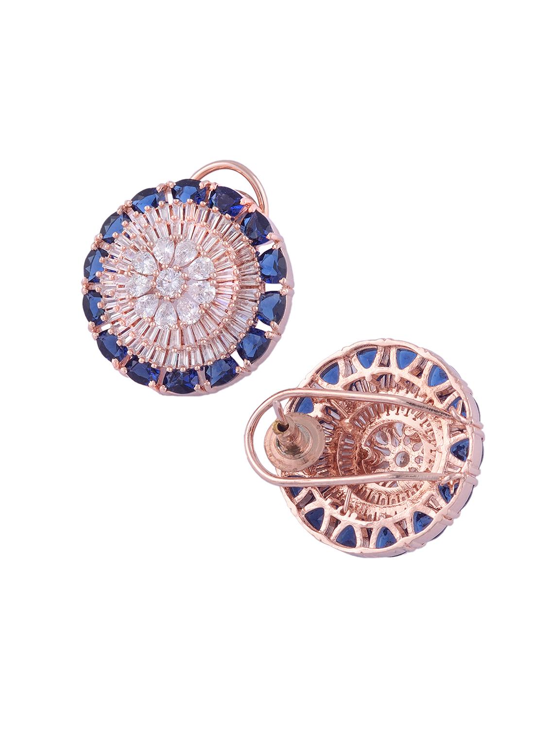 blue brass studs earring - 17337965 - Zoom Image - 2