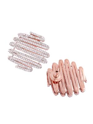 white brass studs earring - 17337966 - Standard Image - 3