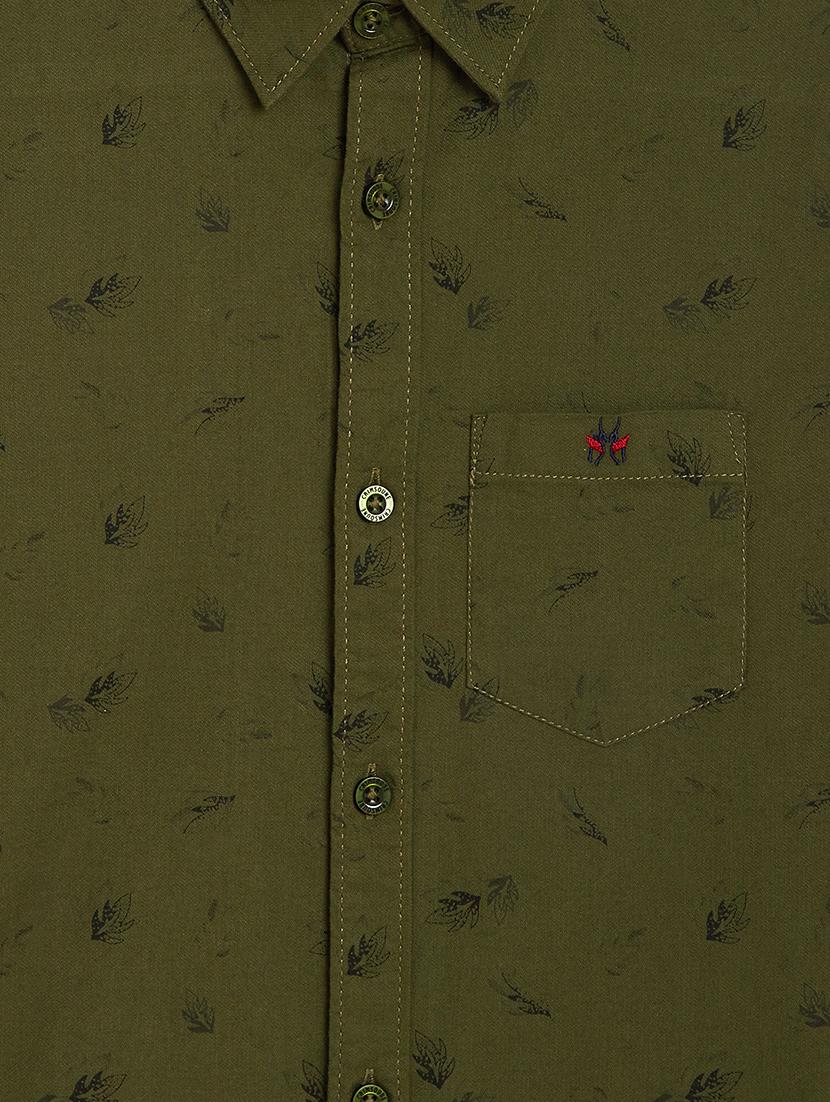 green cotton shirt - 17338028 - Zoom Image - 3