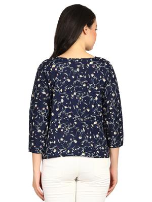round neck floral top - 17338534 - Standard Image - 3