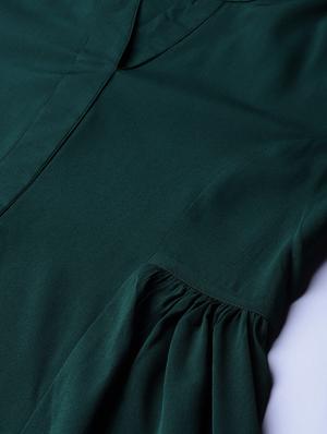 mandarin neck gather detail top - 17338613 - Standard Image - 4