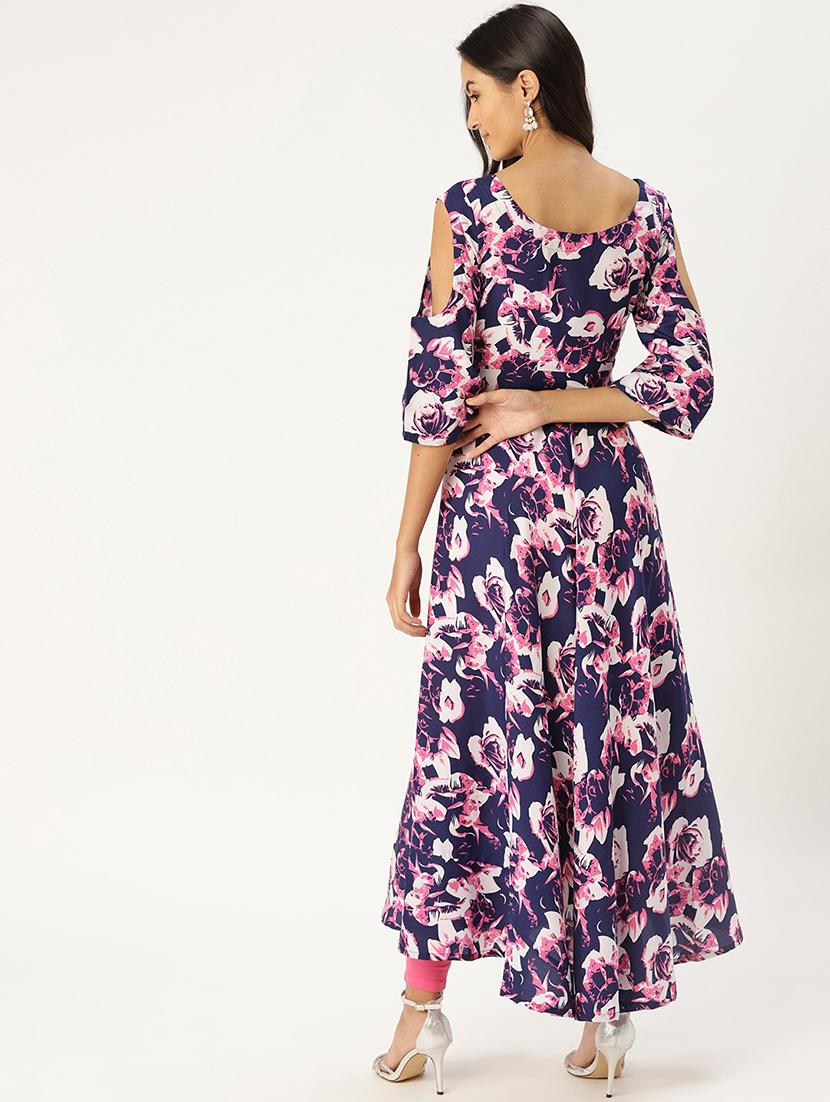floral flared kurta - 17338844 - Zoom Image - 3