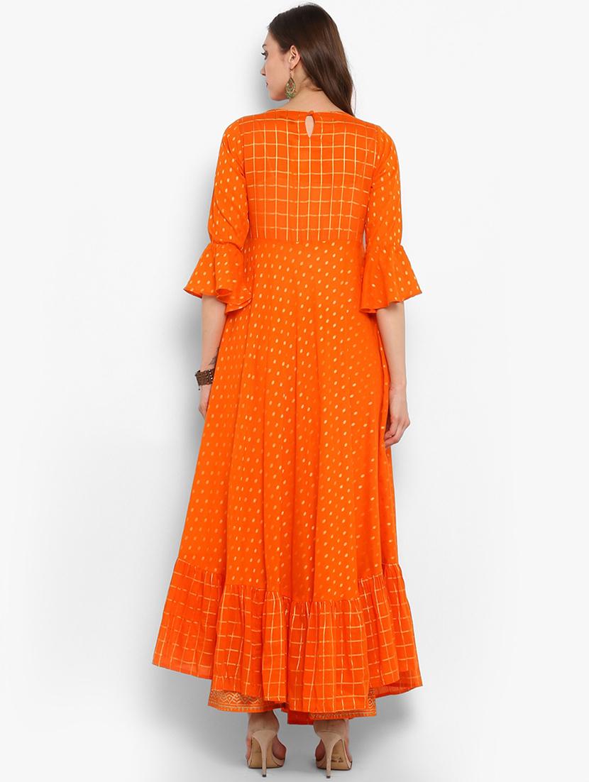 gold print anarkali kurta - 17338845 - Zoom Image - 4
