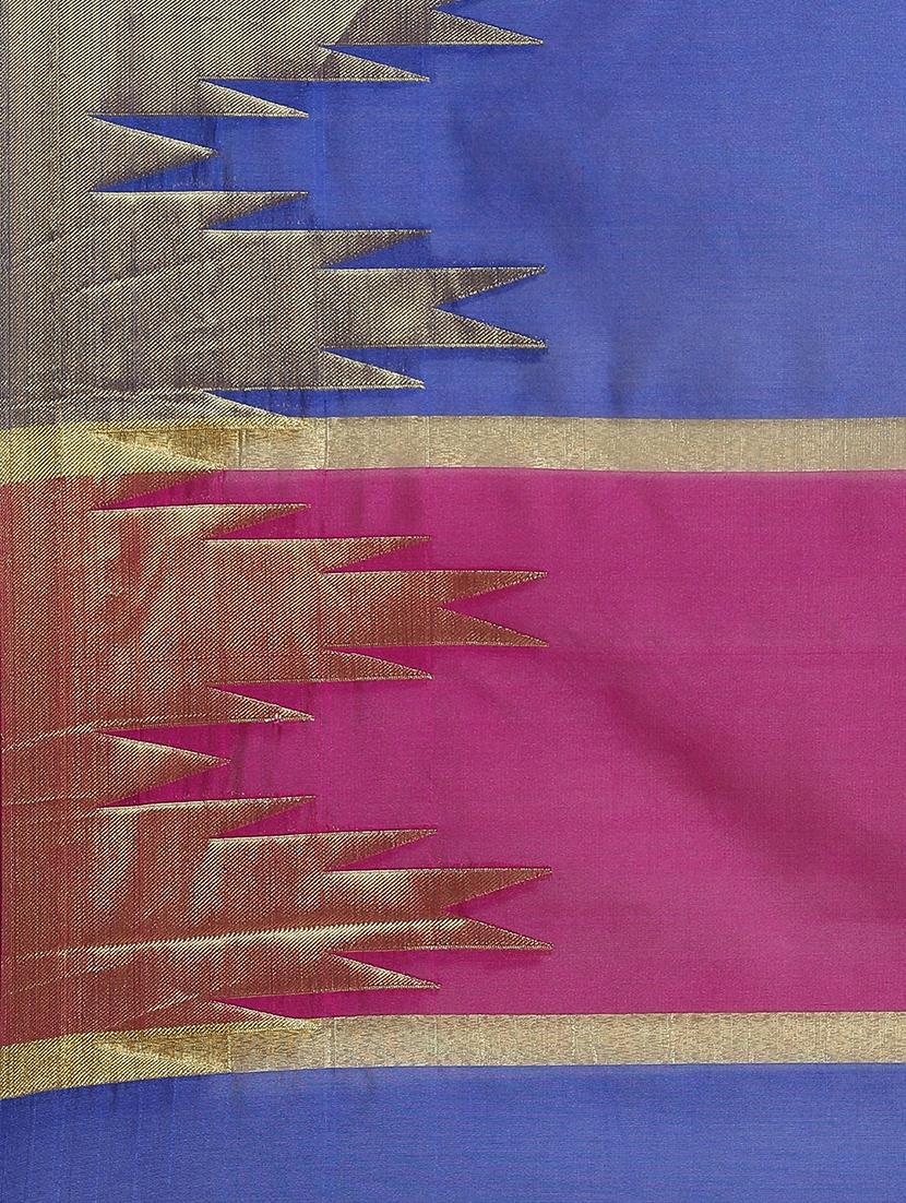 geometrical banarasi saree with blouse - 17338885 - Zoom Image - 4