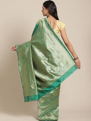 floral banarasi saree with blouse - 17338893 - Standard Image - 2