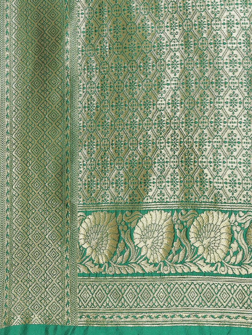 floral banarasi saree with blouse - 17338893 - Zoom Image - 4