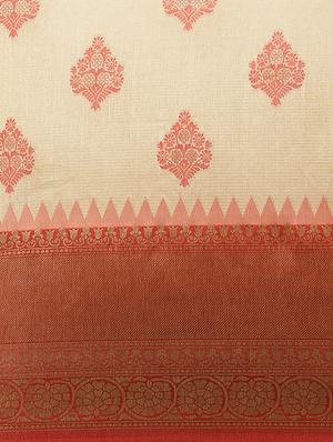 ethnic motifs banarasi saree with blouse - 17338895 - Standard Image - 4