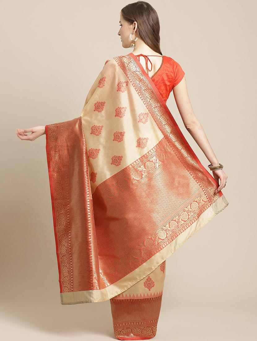 ethnic motifs banarasi saree with blouse - 17338895 - Zoom Image - 2