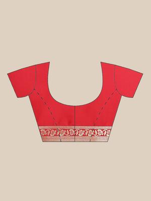 geometrical banarasi saree with blouse - 17338903 - Standard Image - 3