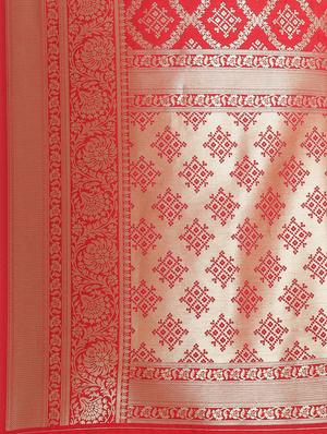 geometrical banarasi saree with blouse - 17338903 - Standard Image - 4