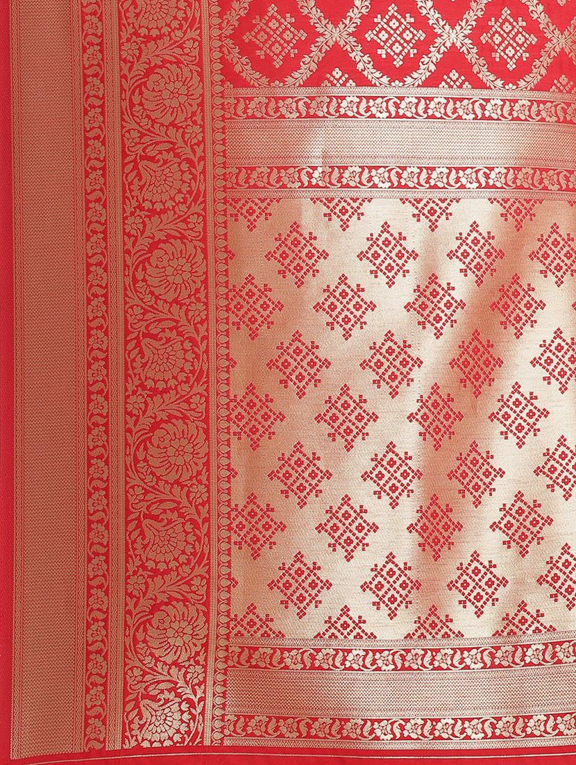 geometrical banarasi saree with blouse - 17338903 - Zoom Image - 4