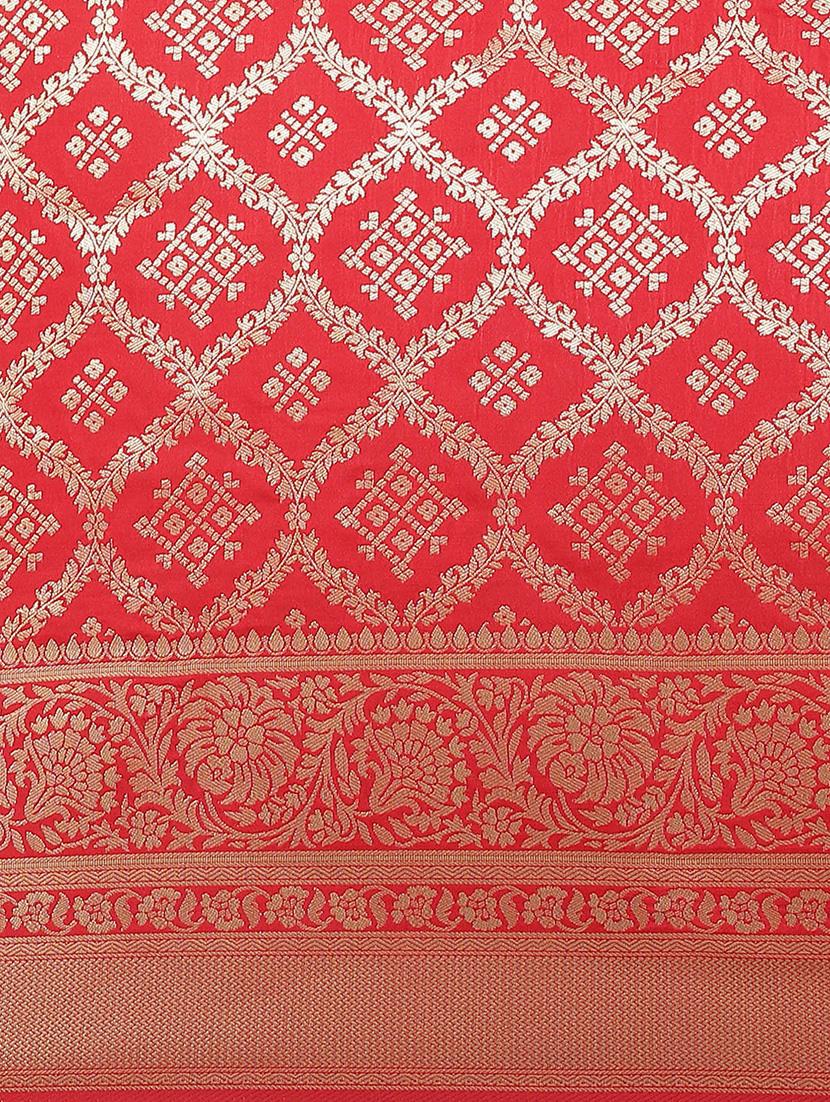 geometrical banarasi saree with blouse - 17338903 - Zoom Image - 5