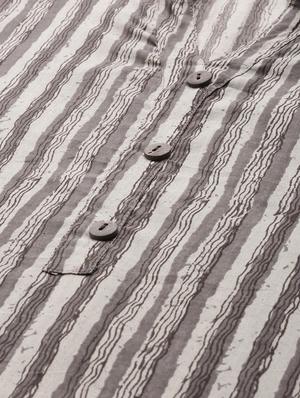 striped straight kurta - 17338915 - Standard Image - 4