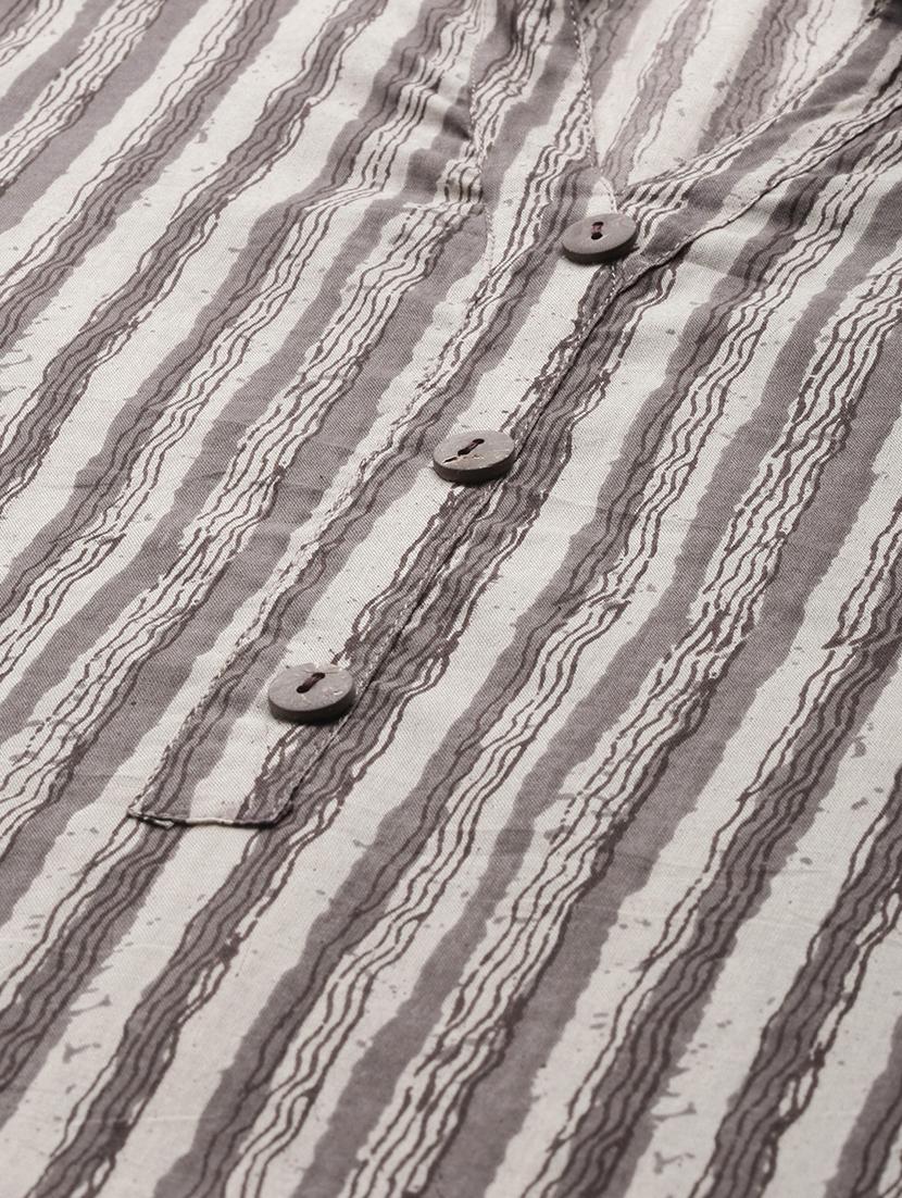 striped straight kurta - 17338915 - Zoom Image - 4