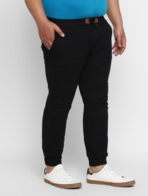 plus size black plain denim joggers - 17338947 - Standard Image - 2