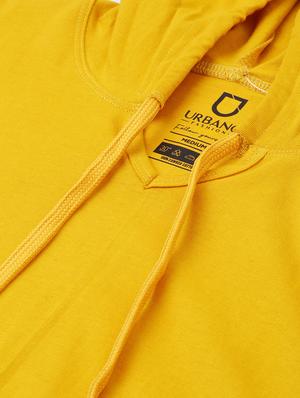 mustard solid hooded t-shirt - 17338965 - Standard Image - 5