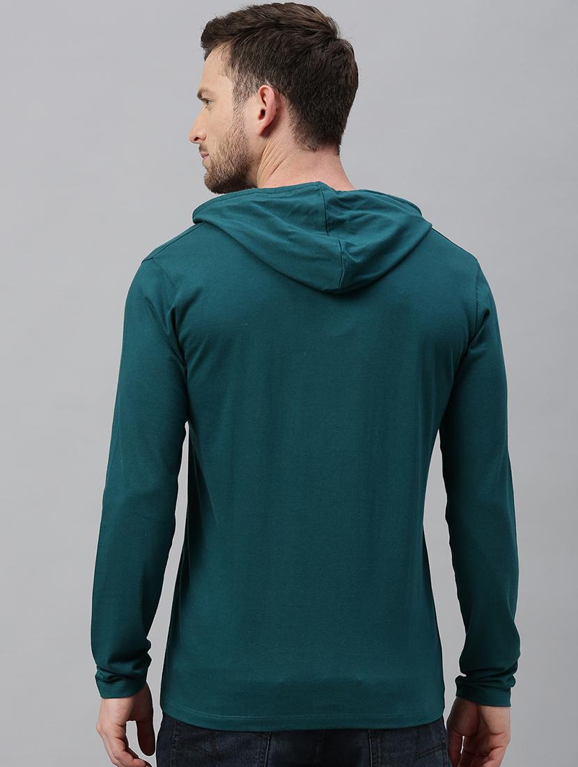green solid hooded t-shirt - 17338966 - Zoom Image - 3