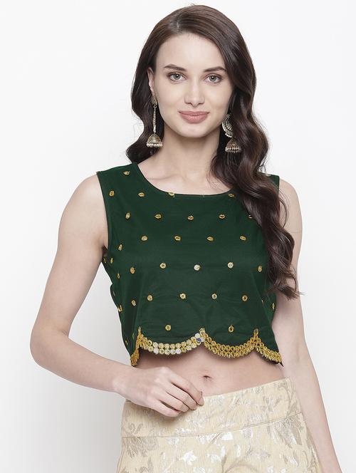mirror work net blouse - 17338982 - Standard Image - 1