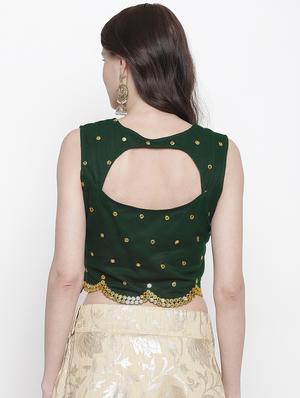mirror work net blouse - 17338982 - Standard Image - 3
