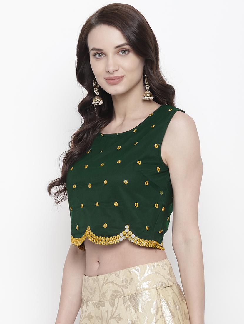 mirror work net blouse - 17338982 - Zoom Image - 2