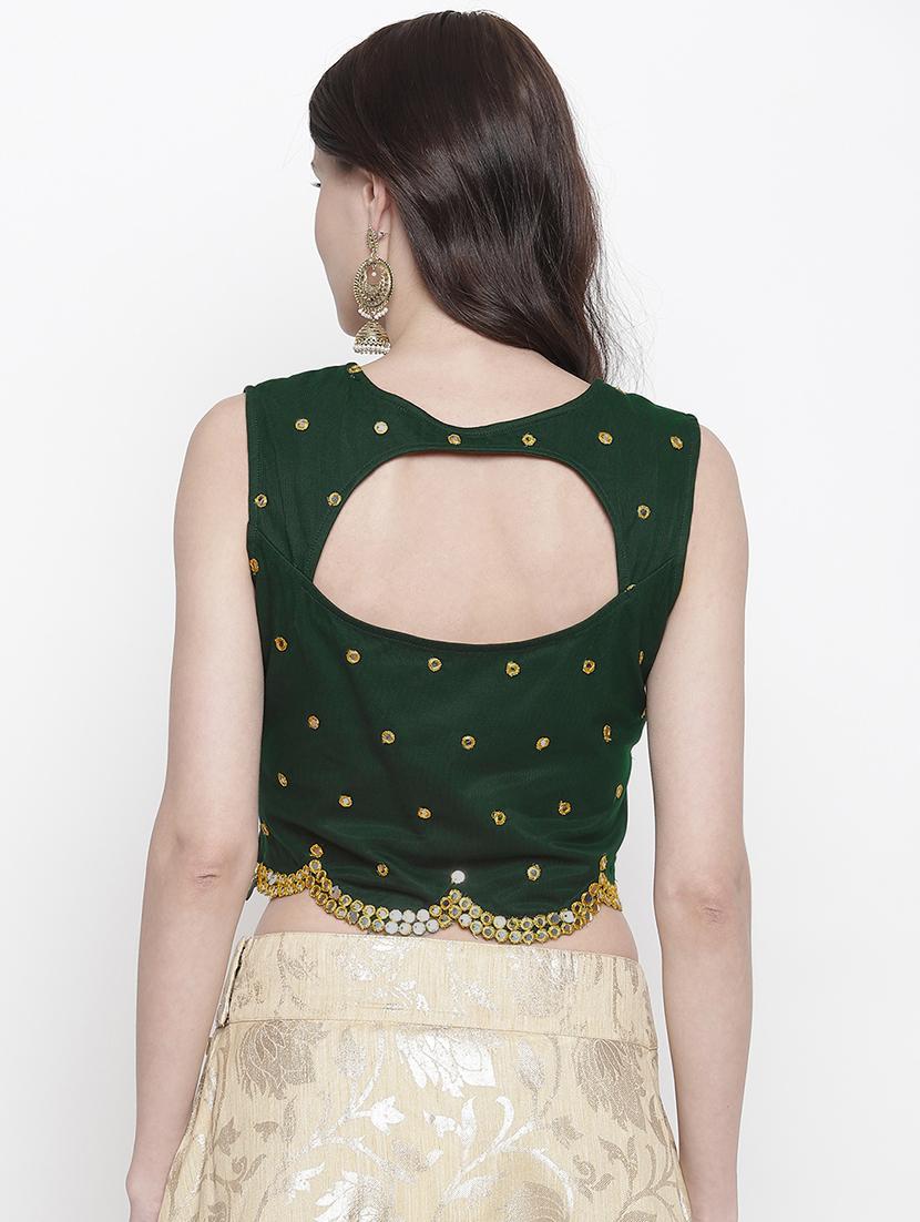 mirror work net blouse - 17338982 - Zoom Image - 3