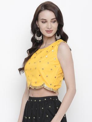 mirror work net blouse - 17338983 - Standard Image - 2