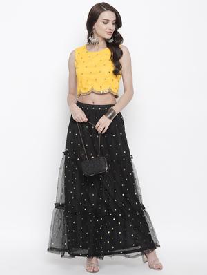 mirror work net blouse - 17338983 - Standard Image - 4