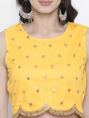 mirror work net blouse - 17338983 - Standard Image - 5
