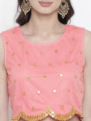 mirror work net blouse - 17338984 - Standard Image - 5
