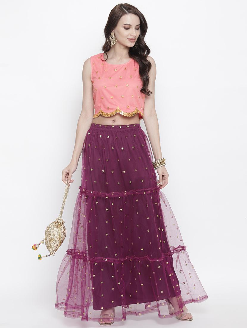 mirror work net blouse - 17338984 - Zoom Image - 4